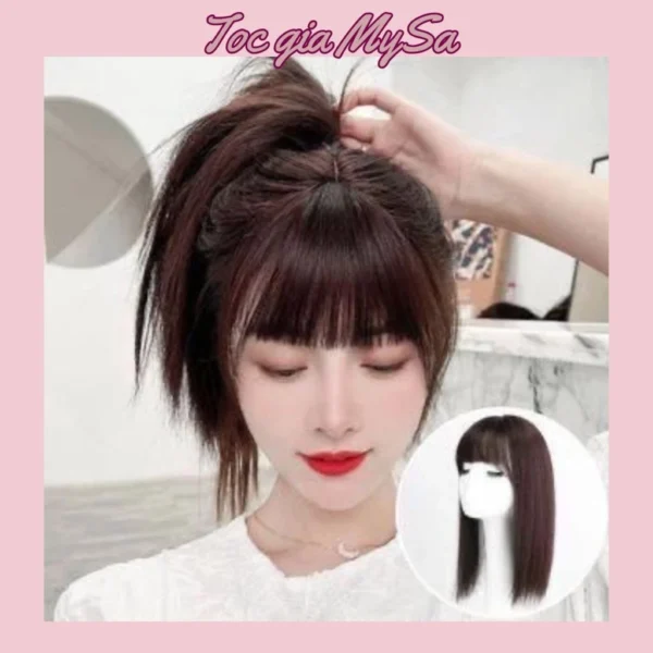Tóc giả phủ hói 3D mái thưa siêu lưới giúp phủ hói đỉnh đầu cho nữ, có thể sử dụng nhiệt