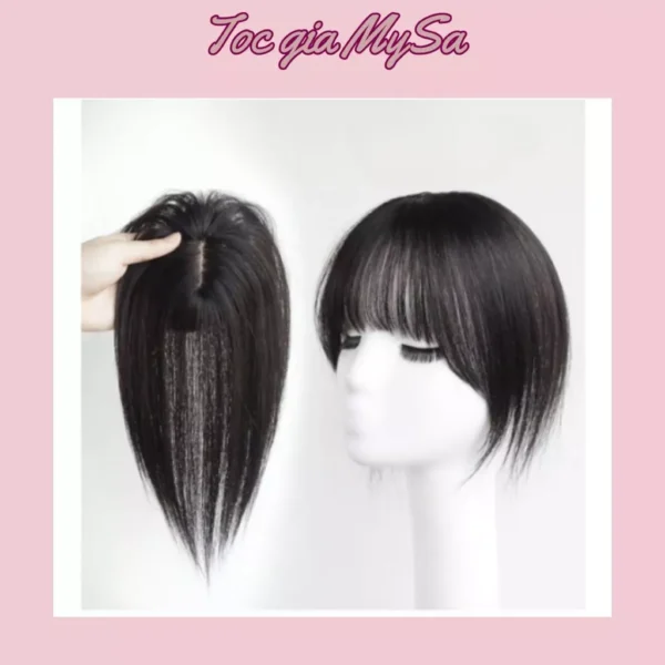 Tóc giả phủ hói 3D mái thưa siêu lưới giúp phủ hói đỉnh đầu cho nữ, có thể sử dụng nhiệt