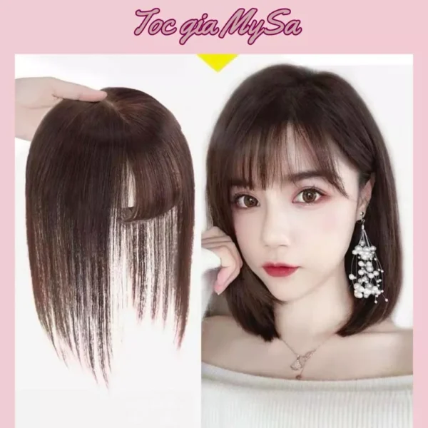 Tóc giả phủ hói 3D mái thưa siêu lưới giúp phủ hói đỉnh đầu cho nữ, có thể sử dụng nhiệt