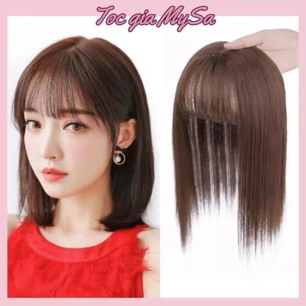 Tóc giả phủ hói 3D mái thưa siêu lưới giúp phủ hói đỉnh đầu cho nữ, có thể sử dụng nhiệt