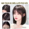 tóc mái thưa phủ hói siêu lưới 5D tóc thật 100%, tóc giả che hói mái thưa có rãnh da đầu