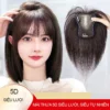 tóc mái thưa phủ hói siêu lưới 5D tóc thật 100%, tóc giả che hói mái thưa có rãnh da đầu