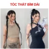 Tóc giả thắt bím dài 60cm cho nữ, phụ kiện tóc tết thắt bính chơi tết