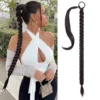 Tóc giả thắt bím chung với tóc thật dài 80cm cho nữ, tóc tết bính giả chung tóc thật giúp tự nhiên